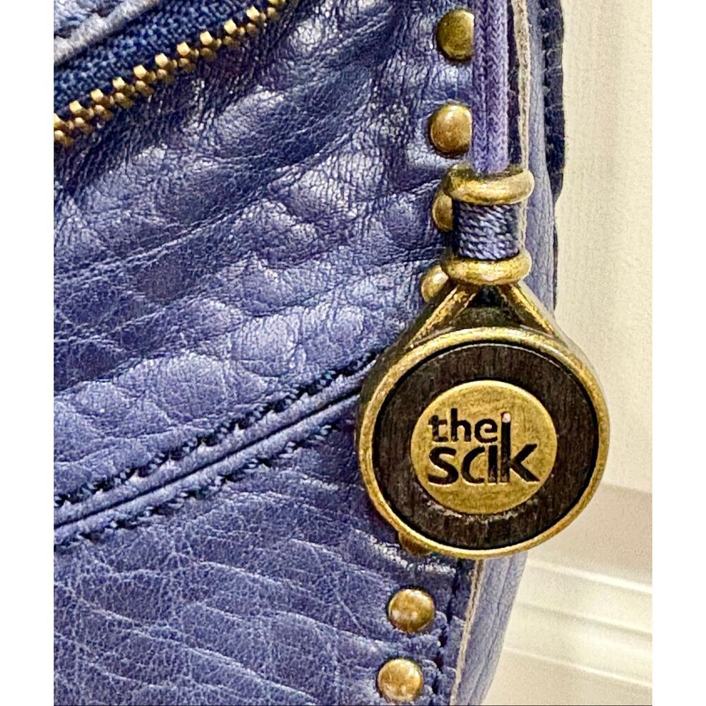 THE SAK - "Silverlake" Crossbody in Blue Pebbled Leather w/Studded Detailing - Picture 5 of 16